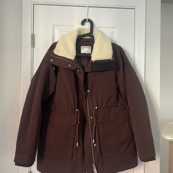 Frank & Oak Brown Jacket with Sherpa Collar - Picture 1 of 4